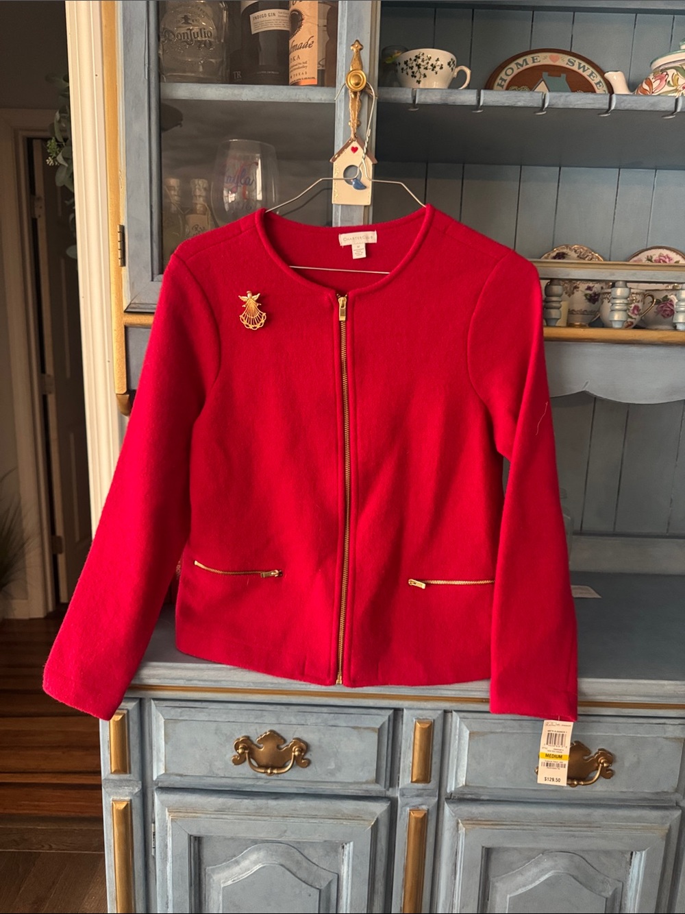 Macy's New Red Amore Jacket with Gold Hardware